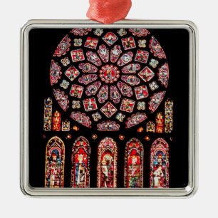 Rose and lancet windows from the north wall metal tree decoration