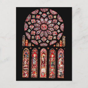Rose and lancet windows from the north wall postcard