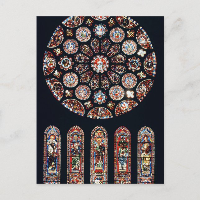 Rose and lancet windows from the south wall postcard (Front)