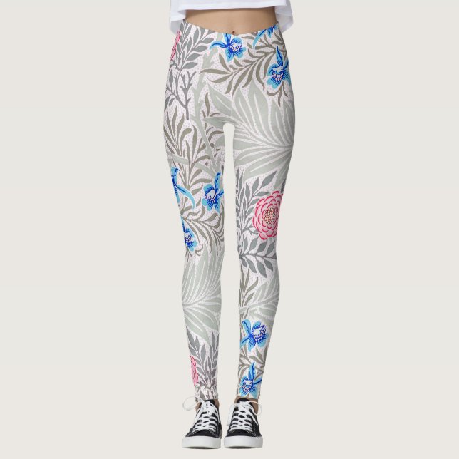 Rose and Larkspur, William Morris Leggings (Front)