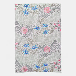 Rose and Larkspur, William Morris Tea Towel