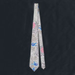 Rose and Larkspur, William Morris Tie<br><div class="desc">William Morris (24 March 1834 – 3 October 1896) was a British textile designer, poet, novelist, translator, and socialist activist associated with the British Arts and Crafts Movement. He was a major contributor to the revival of traditional British textile arts and methods of production. His literary contributions helped to establish...</div>