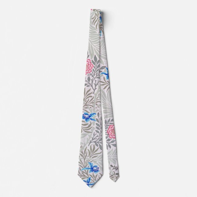 Rose and Larkspur, William Morris Tie (Front)