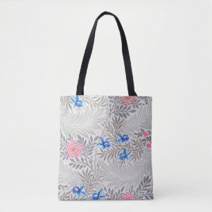Rose and Larkspur, William Morris Tote Bag