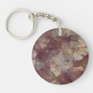 Rose and Lavender Brown Marble Key Ring