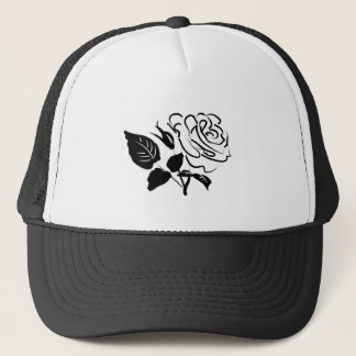 Rose and Leaves Sketch Trucker Hat