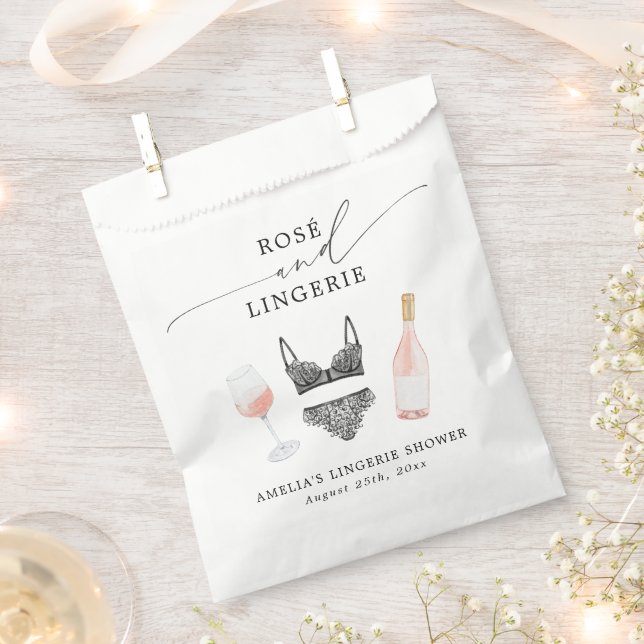 Rosé and Lingerie Bridal Shower Favour Bags (Clipped)