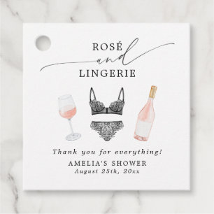 Rosé and Lingerie Bridal Shower Favour Tags
