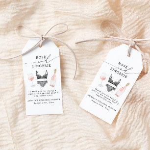 Rosé and Lingerie Bridal Shower Gift Tags