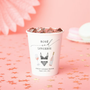 Rosé and Lingerie Bridal Shower Paper Cups