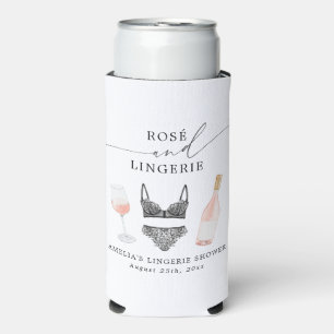Rosé and Lingerie Bridal Shower Seltzer Can Cooler