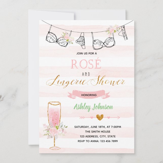 Rose and lingerie party invitation (Front)