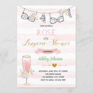 Rose and lingerie party invitation