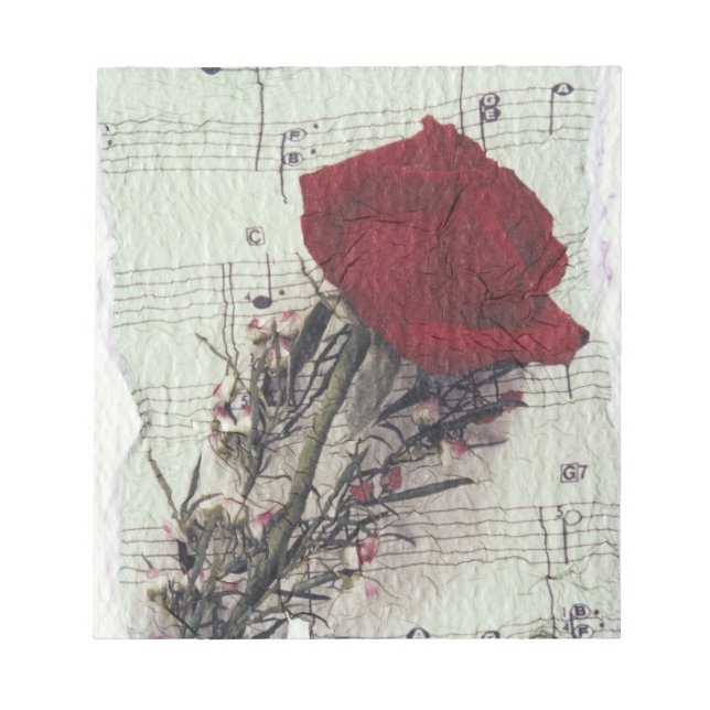 <Rose and Music> by Kim Koza 2 Notepad (Front)