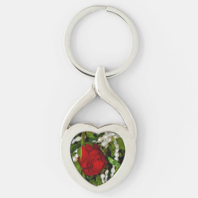 Rose and Pearls Key Ring (Front)