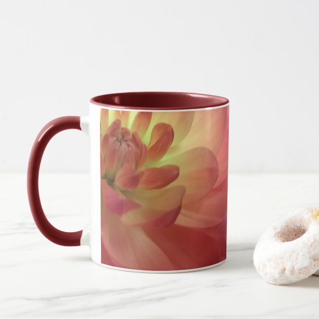 Rose and Pink Dalia Mug (With Donut)