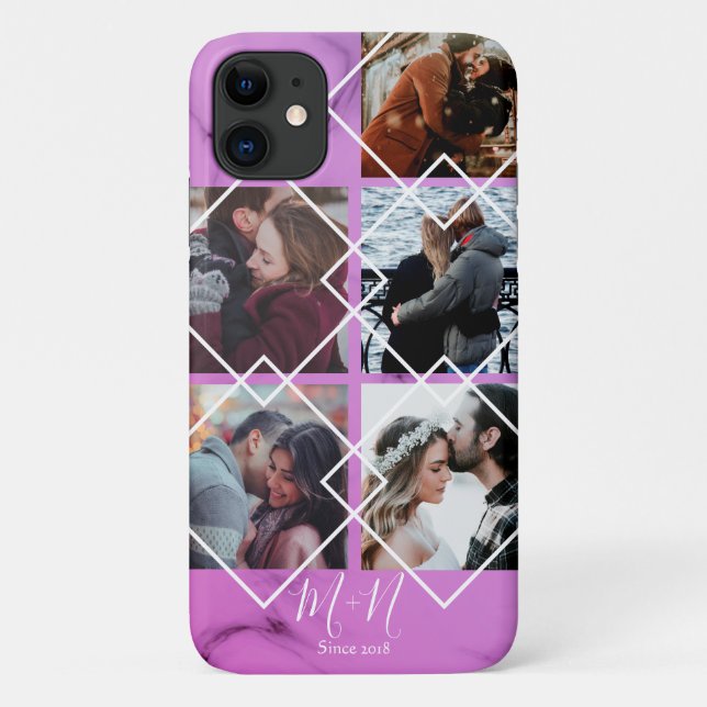 Rose and pink marble Personalised couples gifts Case-Mate iPhone Case (Back)