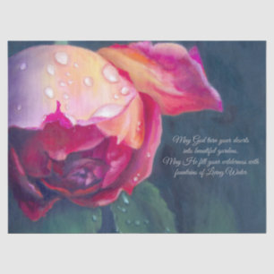 Rose and Prayer Decoupage Tissue Paper