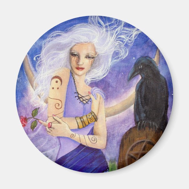 Rose and Raven Magnet (Front)