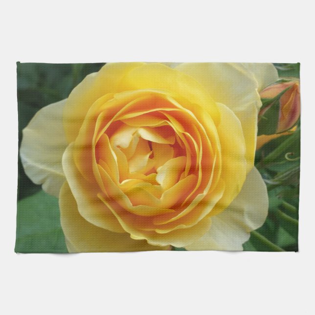 rose and rosebud tea towel (Horizontal)