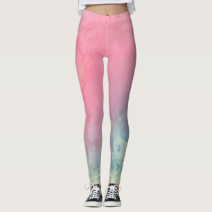 Rose and Serenity Watercolor Leggings