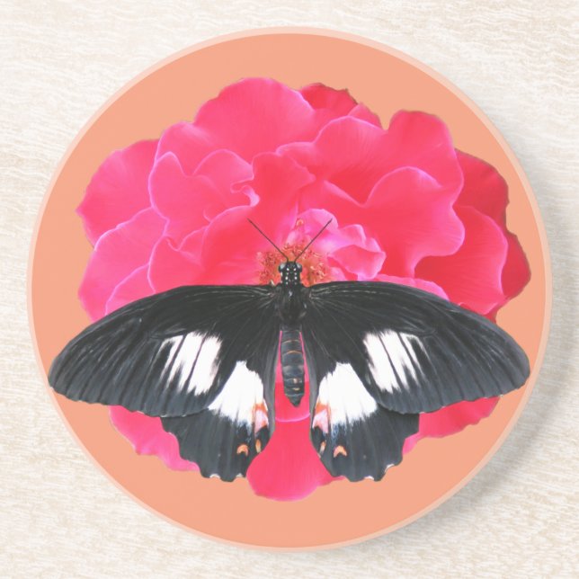Rose and Swallowtail Coaster (Front)