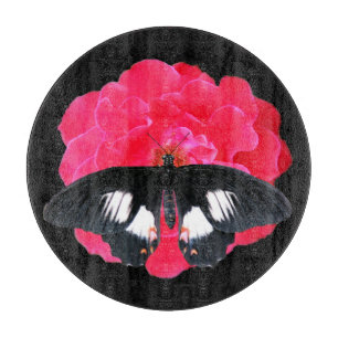 Rose and Swallowtail Cutting Board