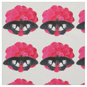 Rose and Swallowtail Fabric