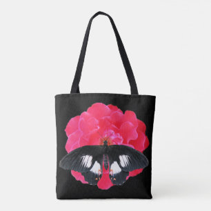 Rose and Swallowtail Tote Bag