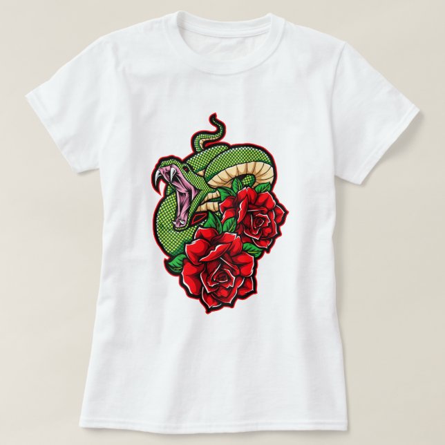 Rose and Viper T-Shirt (Design Front)