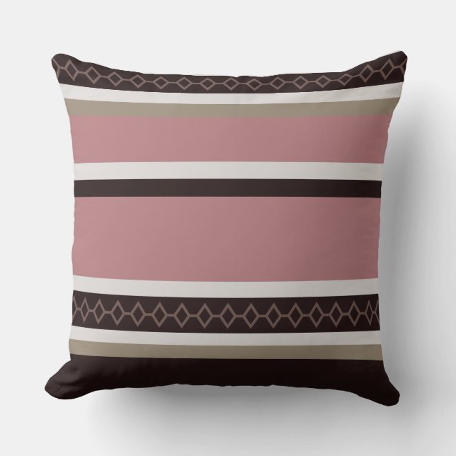Rose and Wood Stripes Cushion (Front)