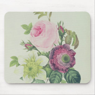 Rose, anemone and Clematide Mouse Mat