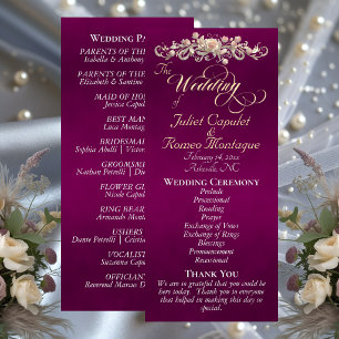 Rose Arc - Plum Wedding Programme