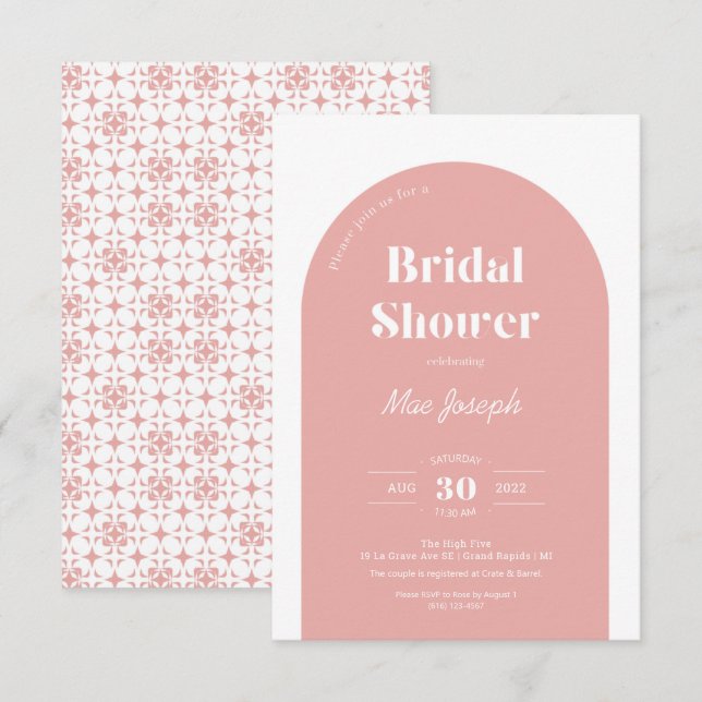 Rose Arch Bridal Shower Invitation (Front/Back)