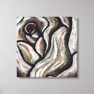 Rose are Red Abstract Flower Gifts Painting Canvas Print