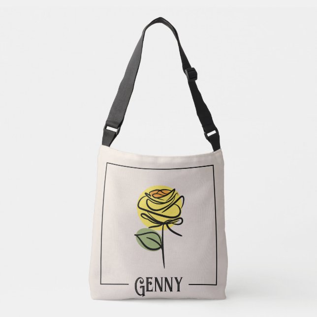 Rose Art Crossbody Bag (Front)