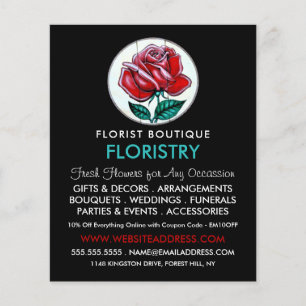 Rose Art, Florist, Floristry Advertising Flyer