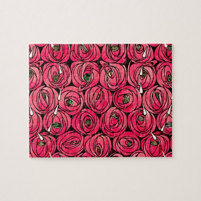 Rose Art Nouveau Rennie Macintosh Graphic Jigsaw Puzzle (Horizontal)