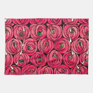 Rose Art Nouveau Rennie Macintosh Graphic Tea Towel