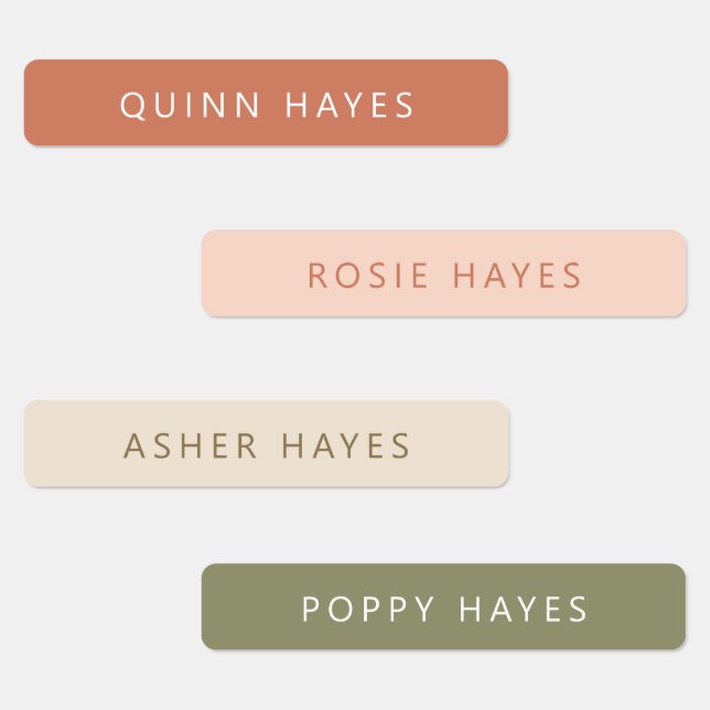 Rose Autumn Colours Name Labels (Group)