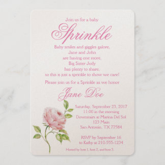 Rose Baby Invitation