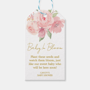 Rose Baby Shower Seed Gift Tags