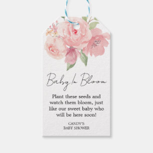 Rose Baby Shower Seed Gift Tags
