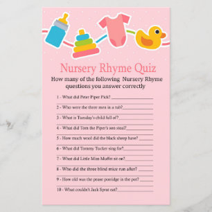 Rose Baby toys Nursery Rhyme Quiz baby shower game
