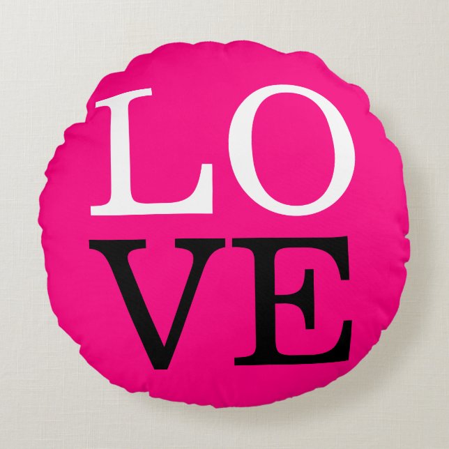 Rose Background Love Wedding Round Cushion (Front)