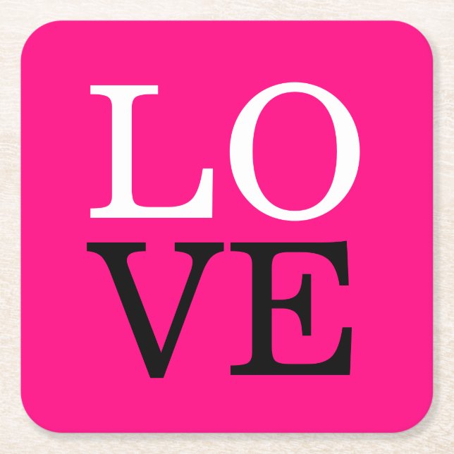 Rose Background Love Wedding Square Paper Coaster (Front)