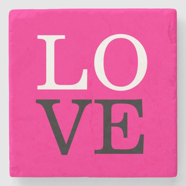 Rose Background Love Wedding Stone Coaster (Front)