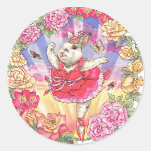 Rose Ballerina Bunny Stickers