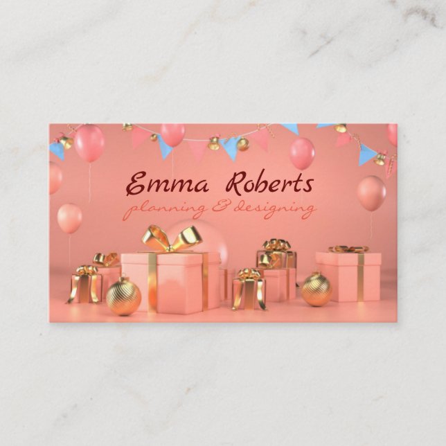 Rose Balloons Planning & Designing Business card (Front)