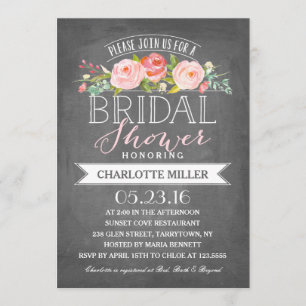 Rose Banner Bridal Shower Invitation